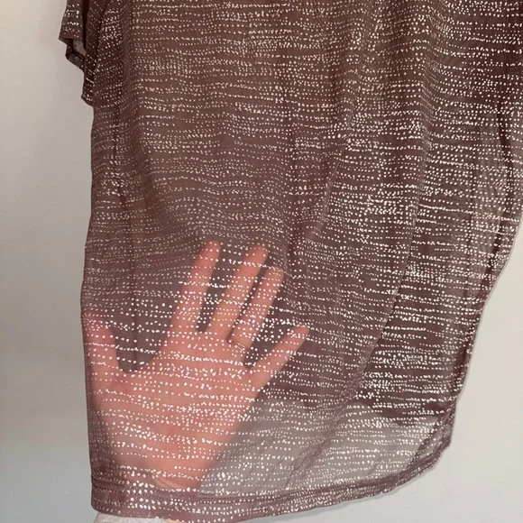 Victoria’s Secret Mesh Mauve Brown Silver Women's Short Sleeve Top Large - Picture 2 of 5